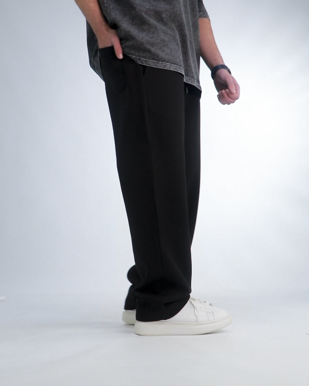 GLOUZ'S HEAVY sweatpants — JET BLACK