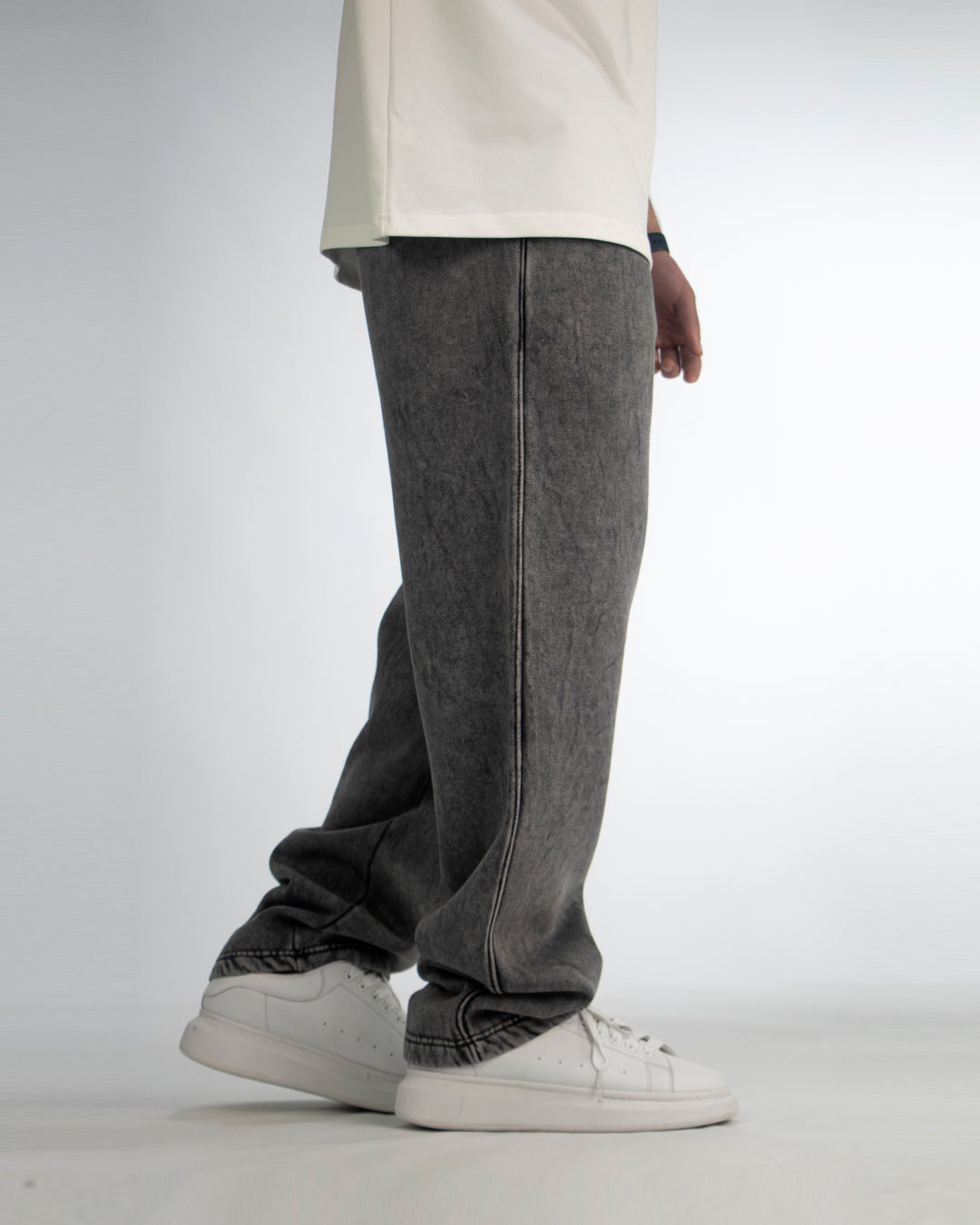 GLOUZ'S HEAVY sweatpants — WASHED GRAY