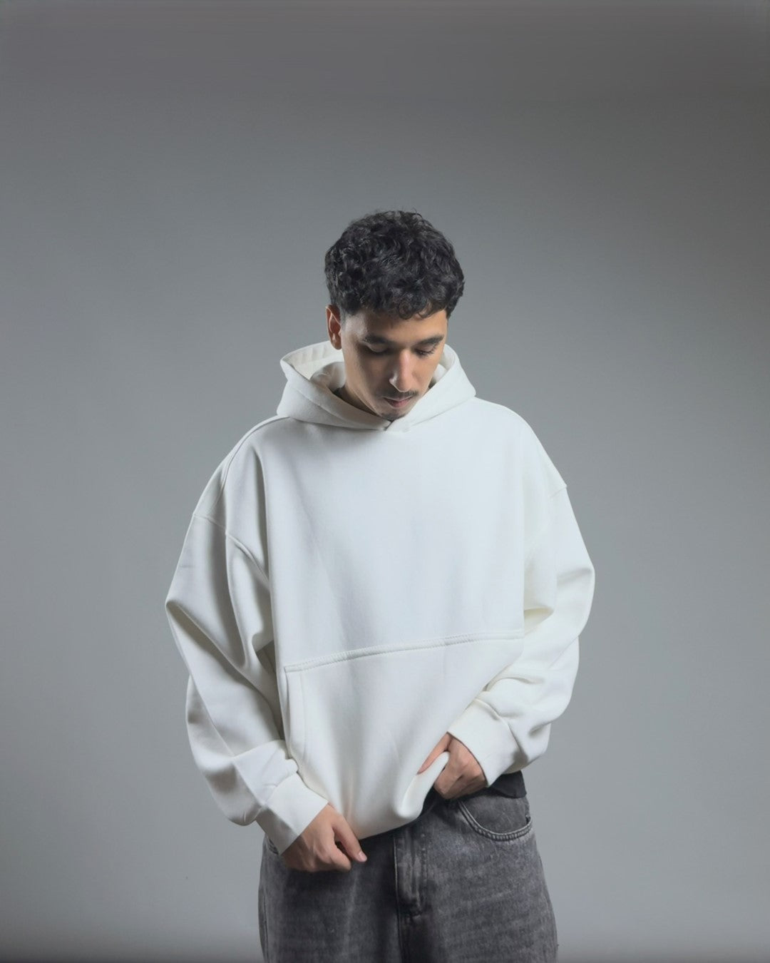 BOXY HOODIE — PURE WHITE