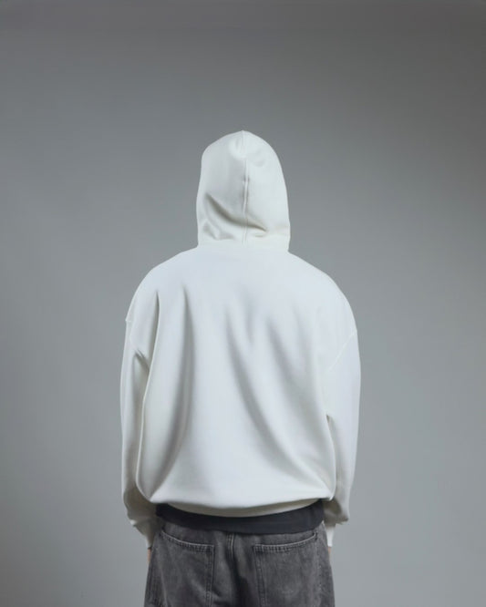 BOXY HOODIE — PURE WHITE