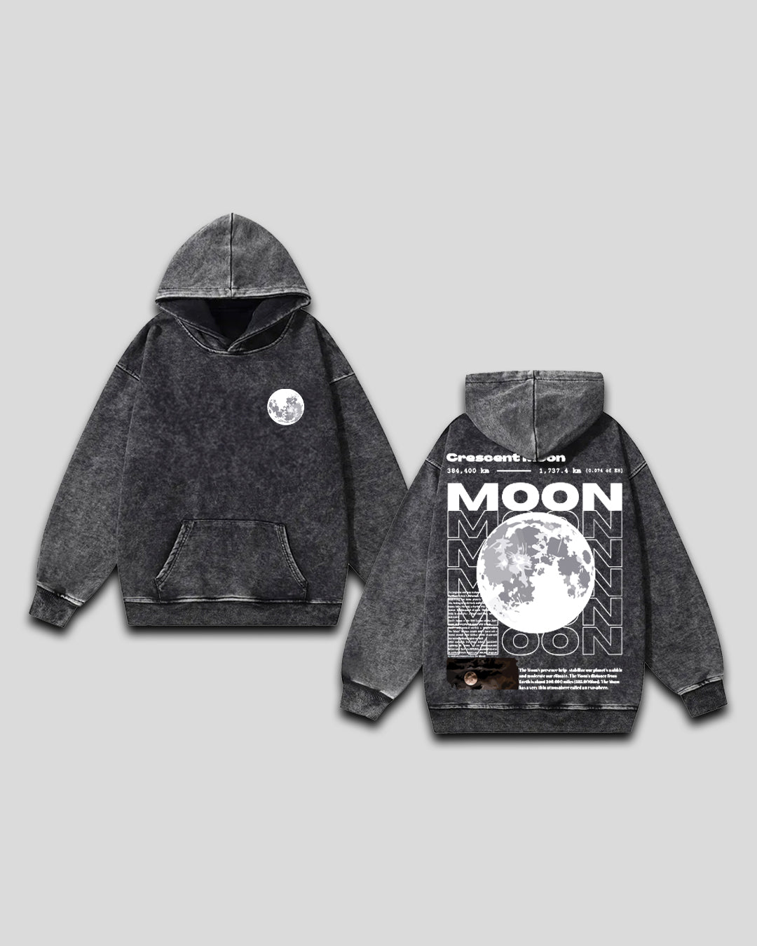 ACID WASHED OVER SIZED HOODIE — MOON EDITION