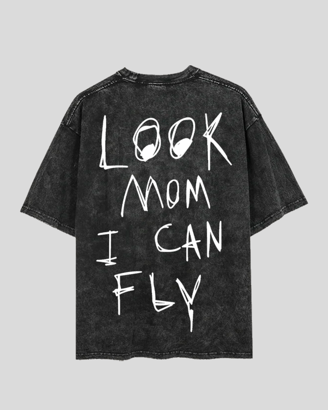 GLOUZ premium oversized tee - LOOK MOM I CAN FLY