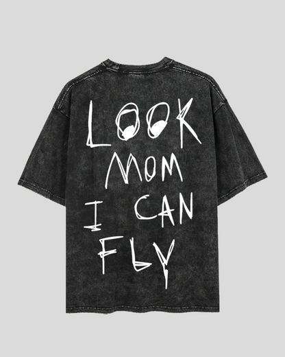 GLOUZ premium oversized tee - LOOK MOM I CAN FLY