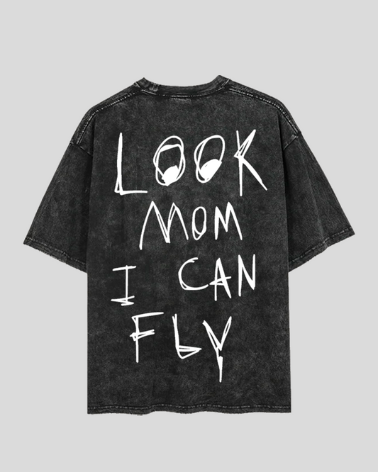 GLOUZ premium oversized tee - LOOK MOM I CAN FLY