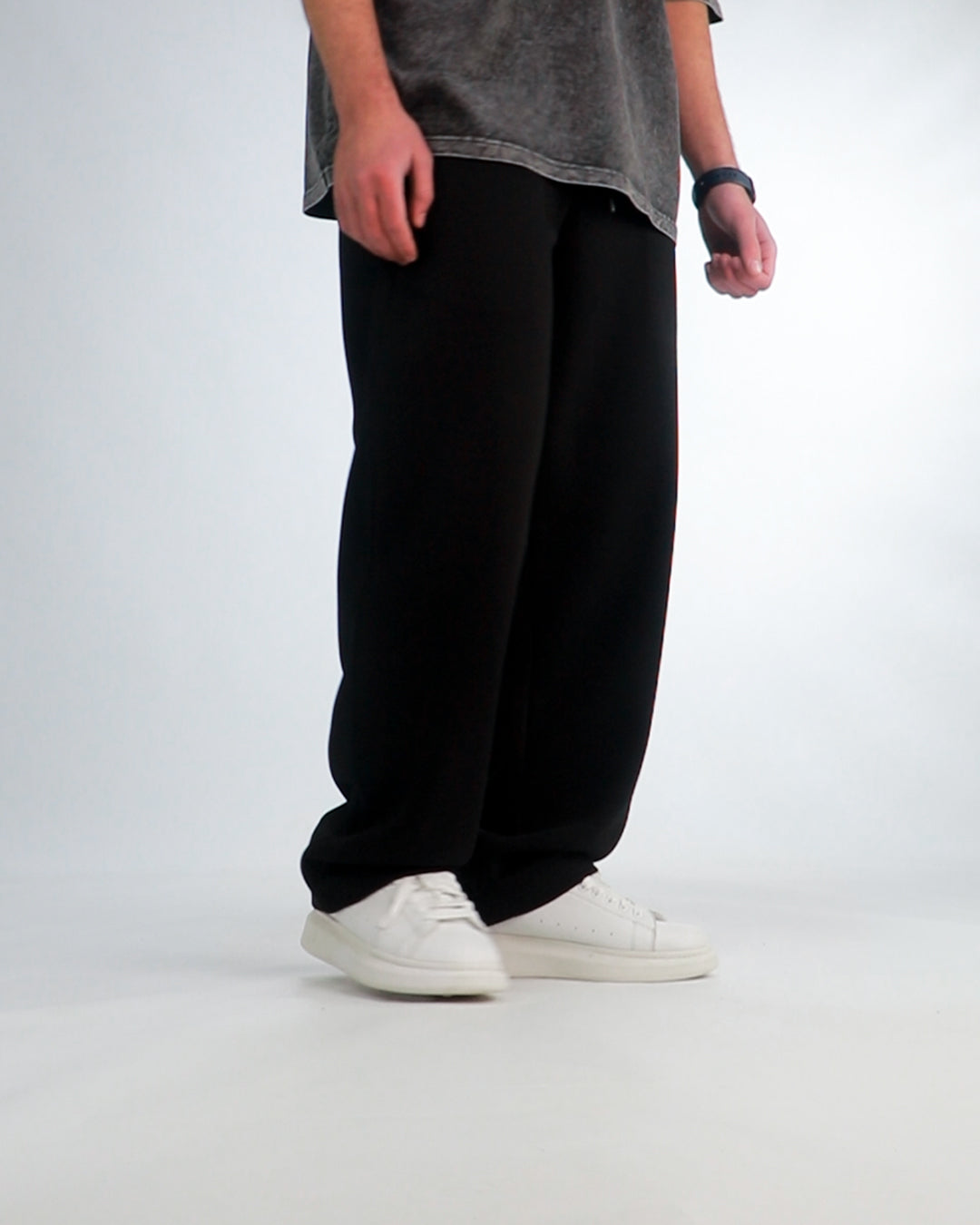 GLOUZ'S HEAVY sweatpants — JET BLACK