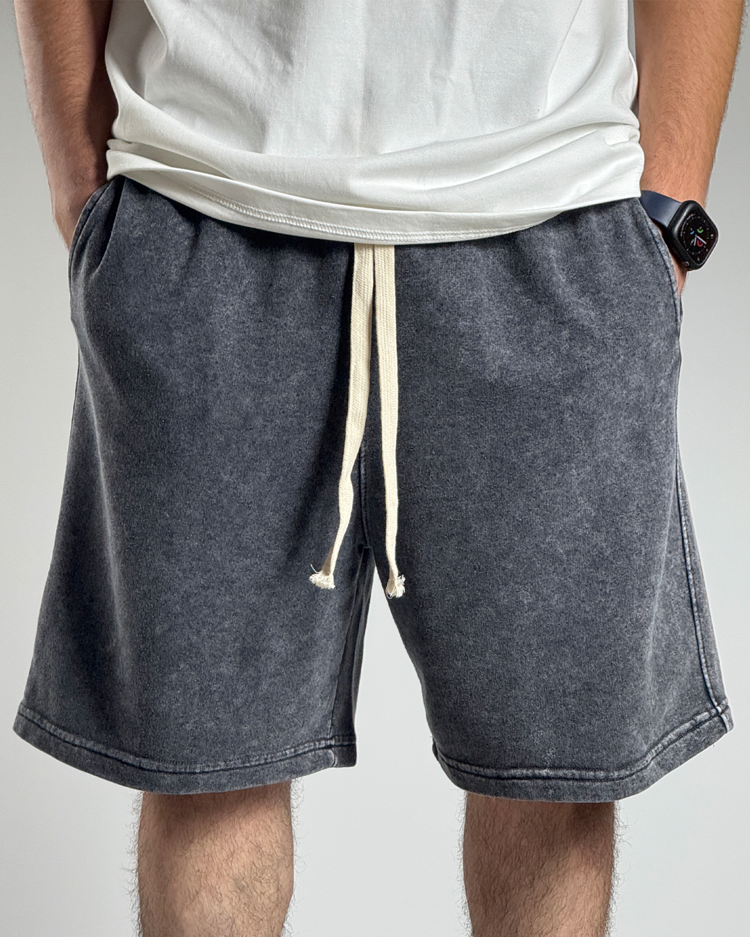 GLOUZ unique shorts - GRAY WAHSED