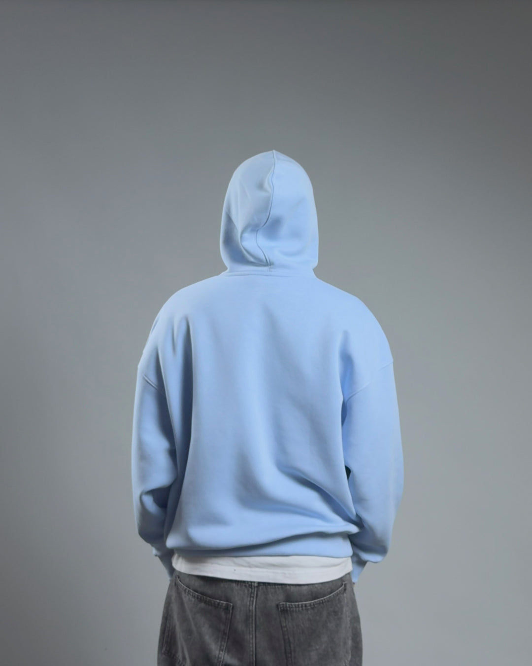 BOXY HOODIE — BABY BLUE