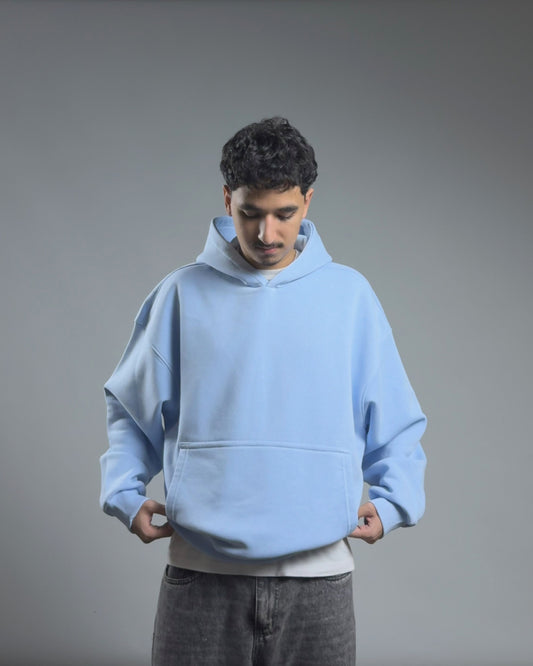 BOXY HOODIE — BABY BLUE