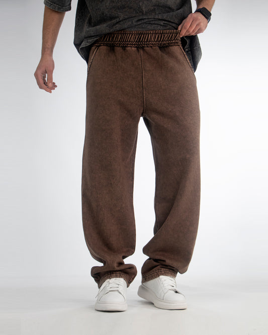 GLOUZ'S HEAVY sweatpants — WASHED BROWN