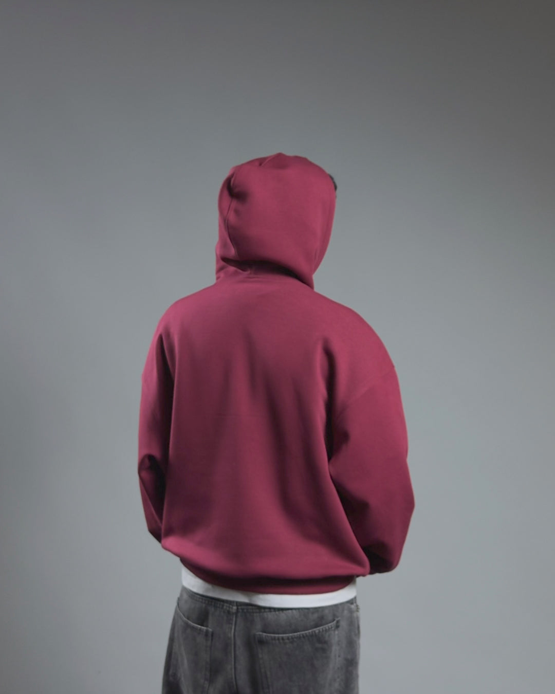 BOXY HOODIE — BURGUNDY