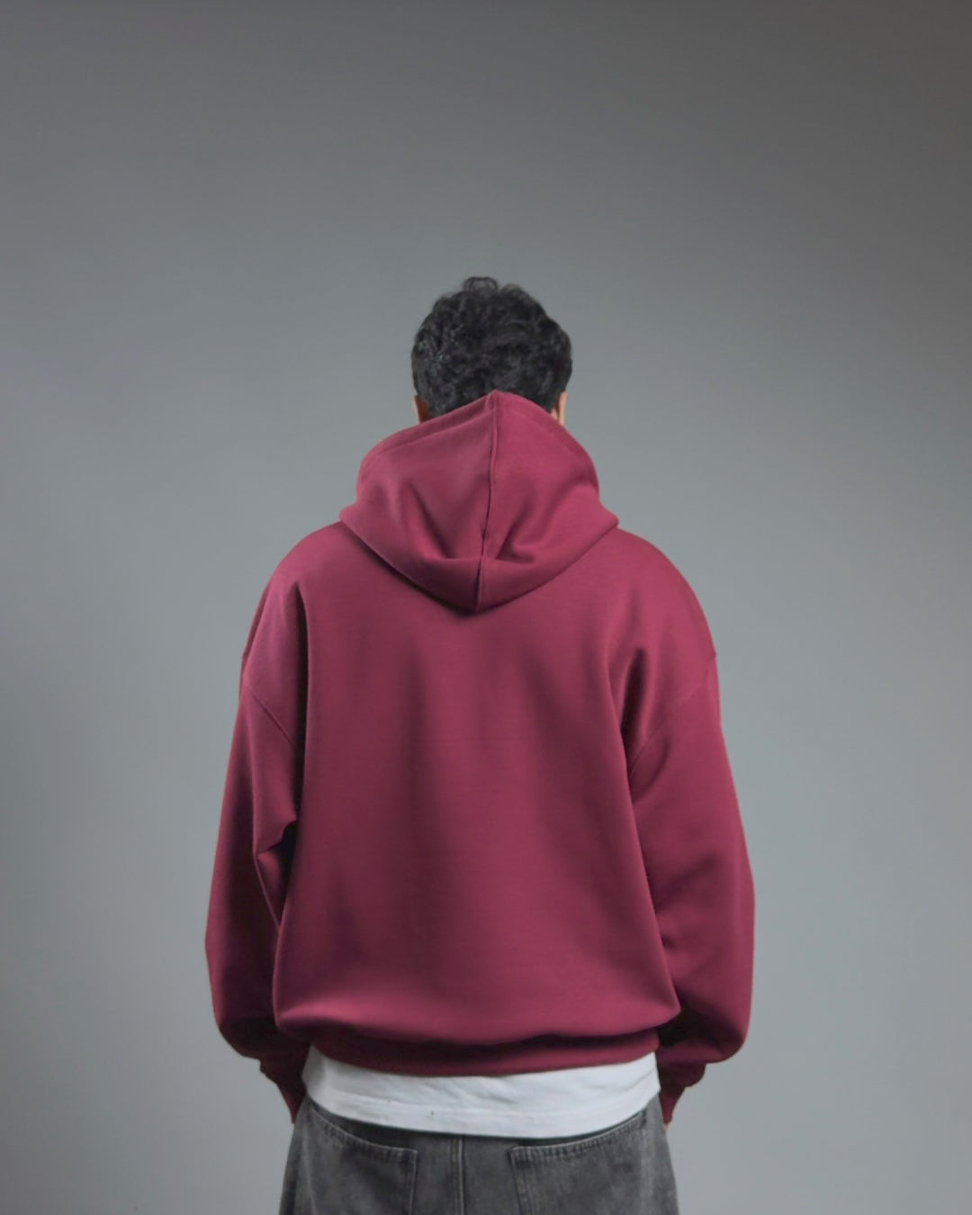 BOXY HOODIE — BURGUNDY