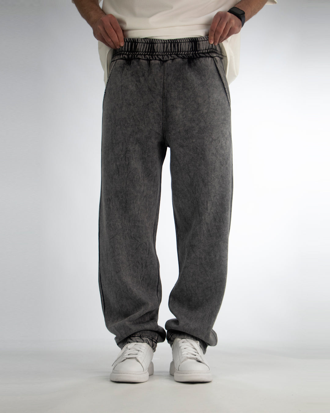 GLOUZ'S HEAVY sweatpants — WASHED GRAY