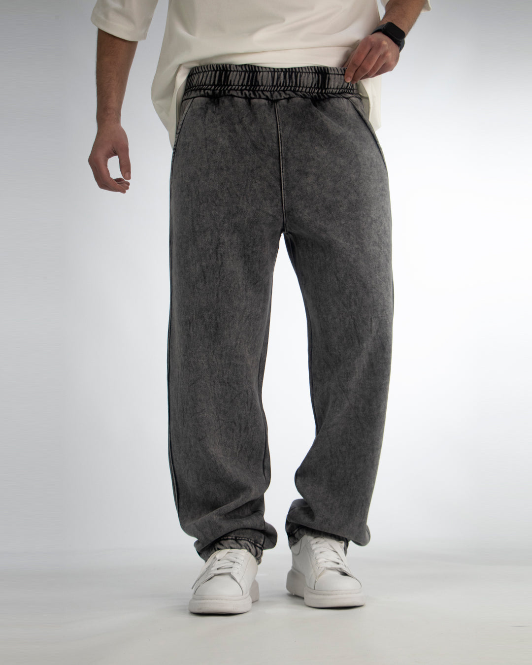 GLOUZ'S HEAVY sweatpants — WASHED GRAY