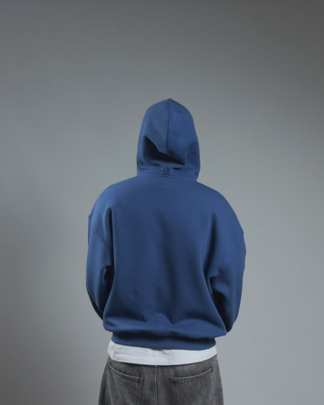 BOXY HOODIE — NAVY