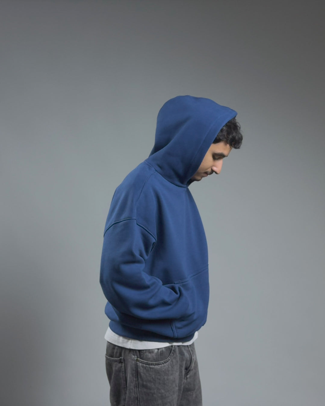 BOXY HOODIE — NAVY