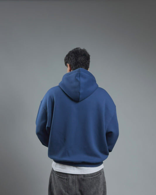 BOXY HOODIE — NAVY