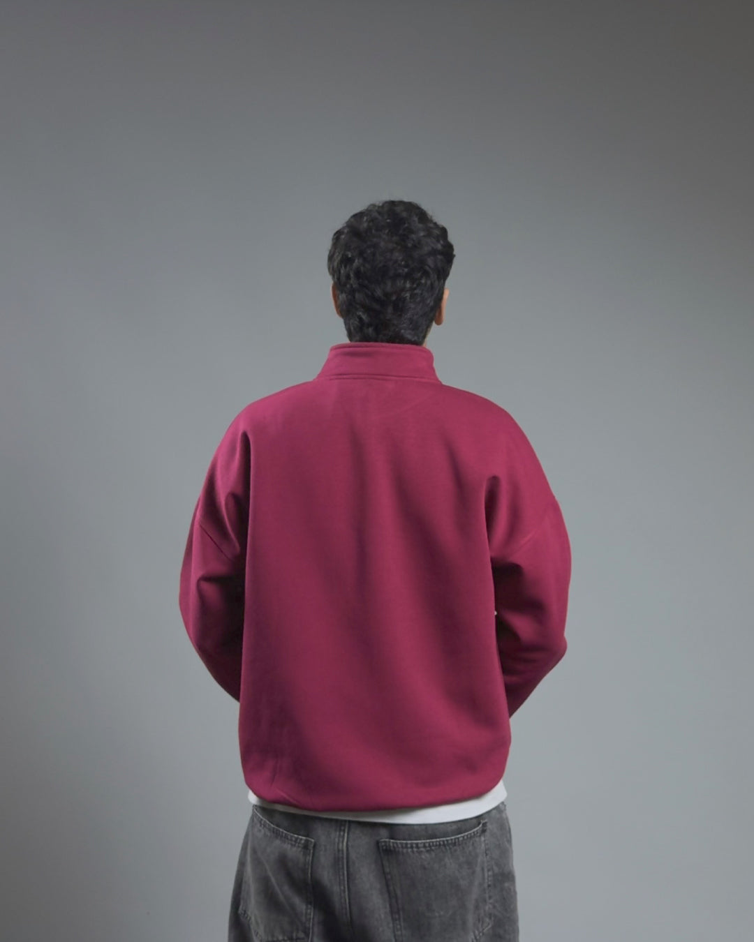 QUARTER ZIPPER — BURGUNDY