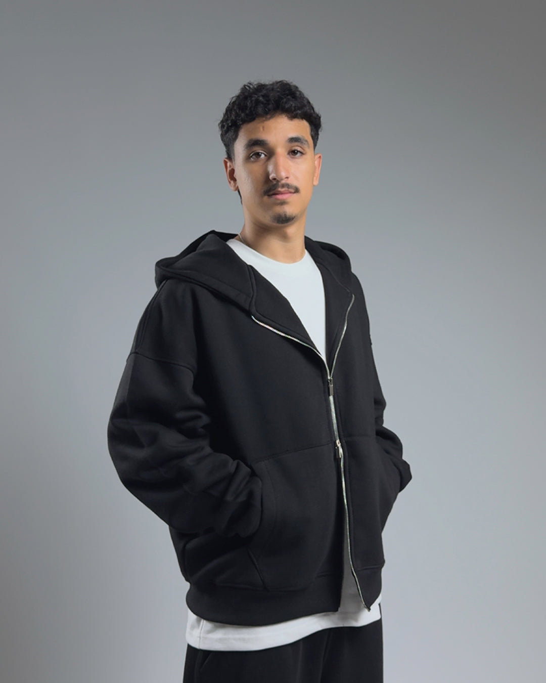 GLOUZ'S ZIP UP — JET BLACK