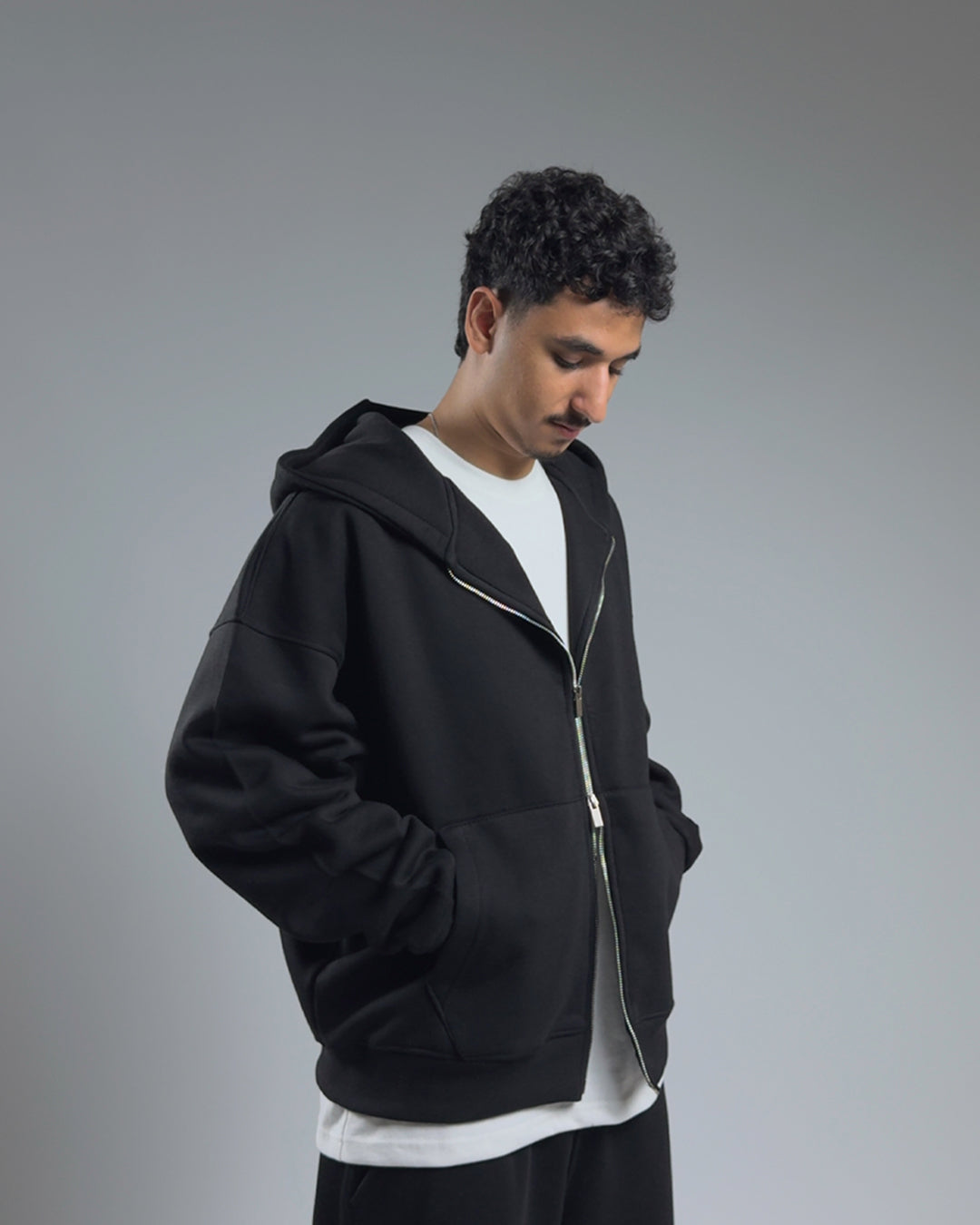 GLOUZ'S ZIP UP — JET BLACK