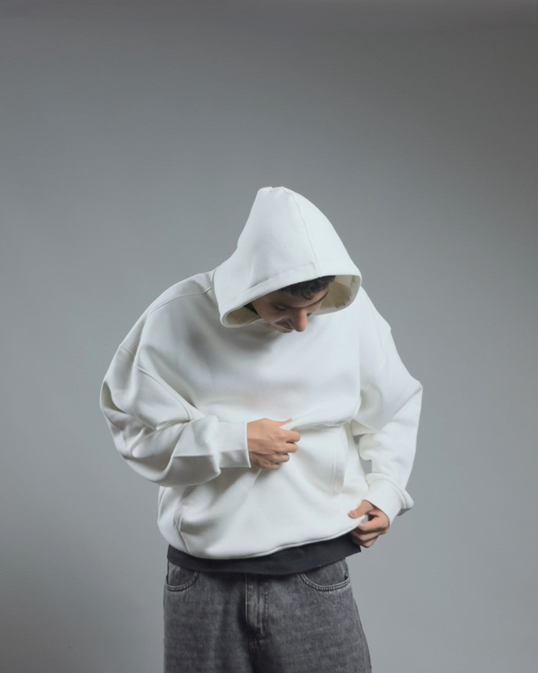 BOXY HOODIE — PURE WHITE