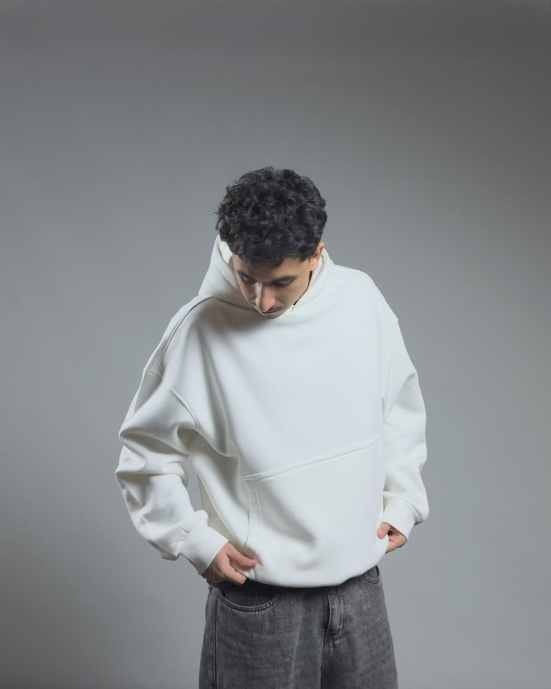 BOXY HOODIE — PURE WHITE