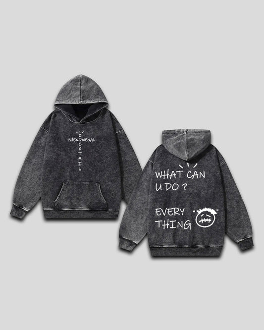 ACID WASHED OVER SIZED HOODIE — PHENOMENAL