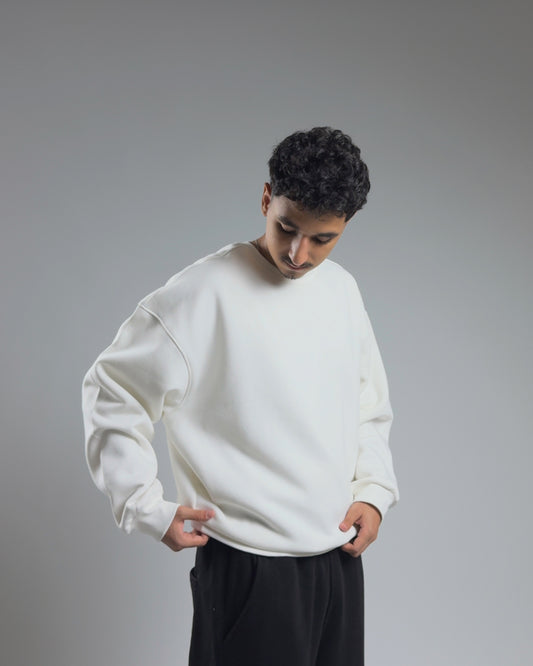 BOXY SWEATSHIRT — PURE WHITE